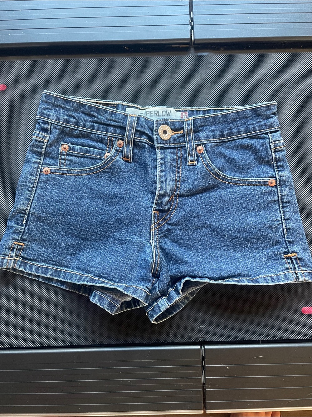 Levi’s Denim Women’s Shorts - Dark Blue super low rise